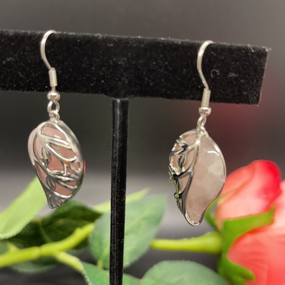 Rose Quartz Garden Necklace Earring Bracelet set - Picture 10 of 12